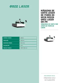 Máquina de corte láser de fibra de hoja media Oree Laser OR-FM - Folleto