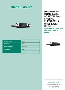 Máquina de corte láser de metal con enorme plataforma Oree Laser OR-GR - Folleto